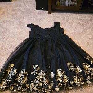 Torrid Black and Gold Floral Formal Dress